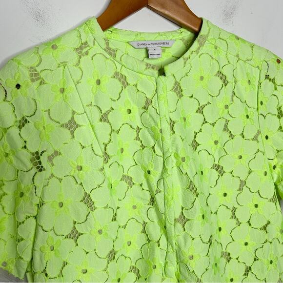 DIANE VON FURSTENBERG Lace Dress Womens Size 8 Feminine Spring Summer Floral - Picture 5 of 14